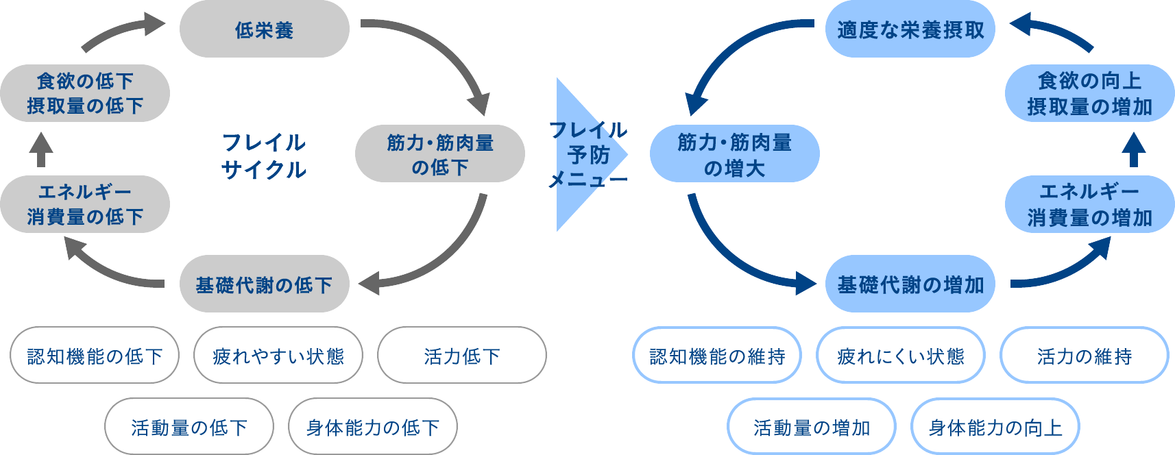 フレイル予防に筋力強化が必要 イメージ